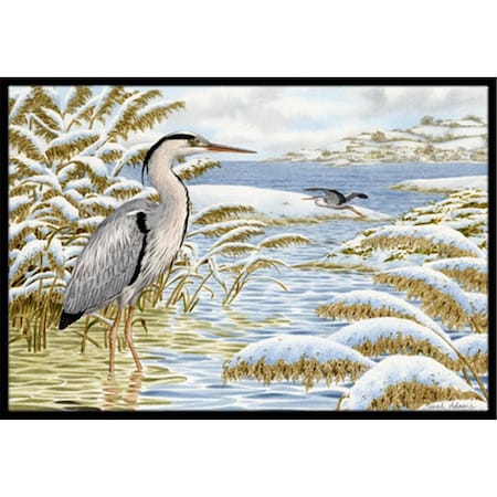 Carolines Treasures Blue Heron by the Water Indoor or Outdoor Mat- 18 x 27 ASA2191MAT
